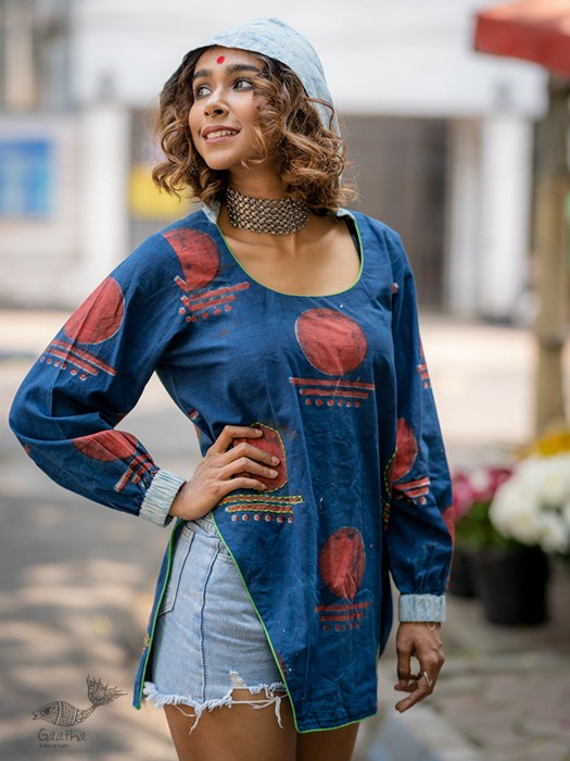 Indigo Bindi batik Top