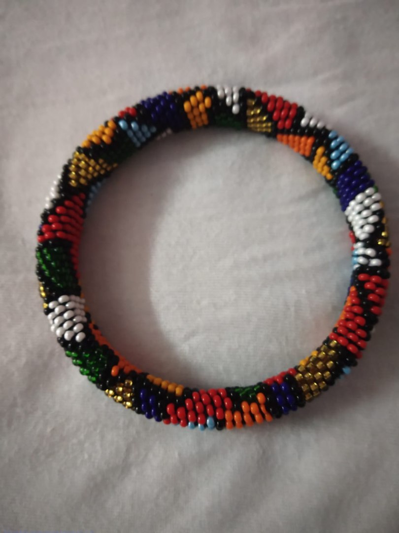 Handmade Bead jewelry ~ Pair of Bangles Black