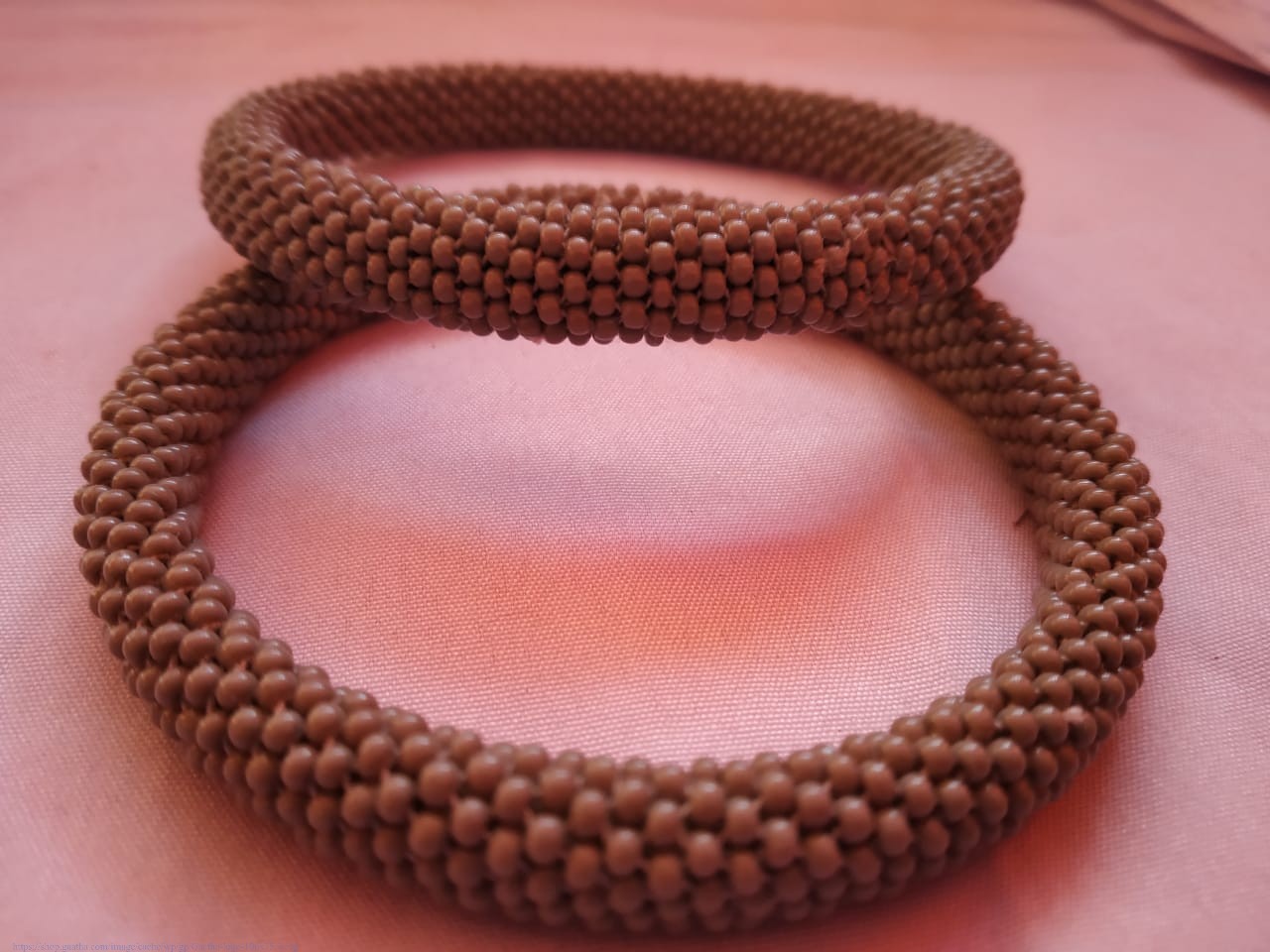 Handmade Bead jewelry ~ Brown Pair of Bangles