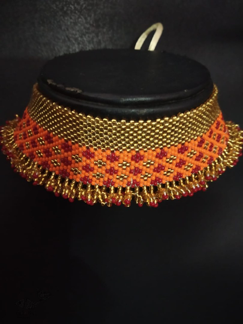 Handmade Bead jewelry ~ Golden & Yellow Necklace 