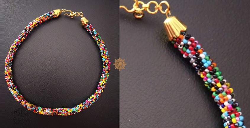 Pastel Multi Coloured Glass Beads Necklace - brushed bead pendant – Soyara  Ethnics Studio