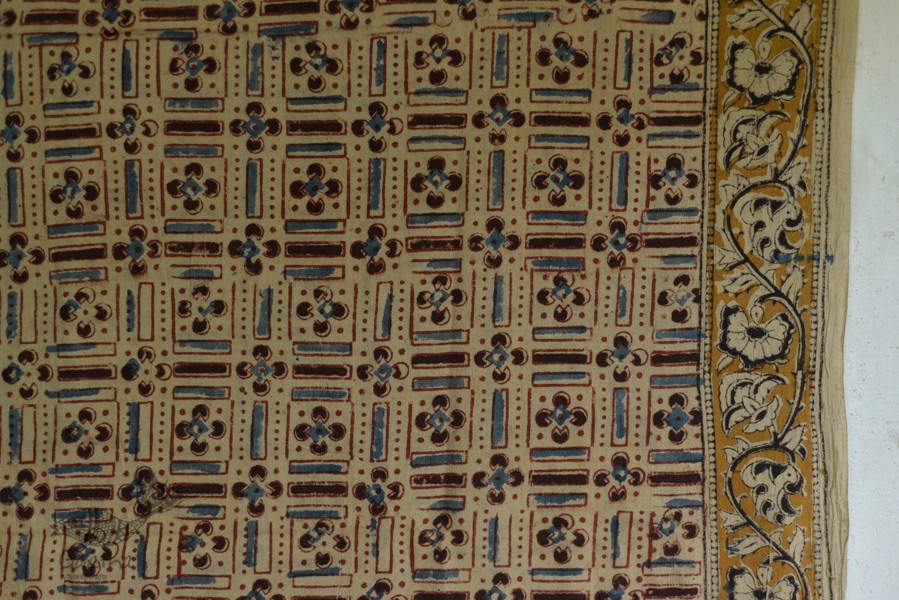 Kalamkari block printed cotton dupatta