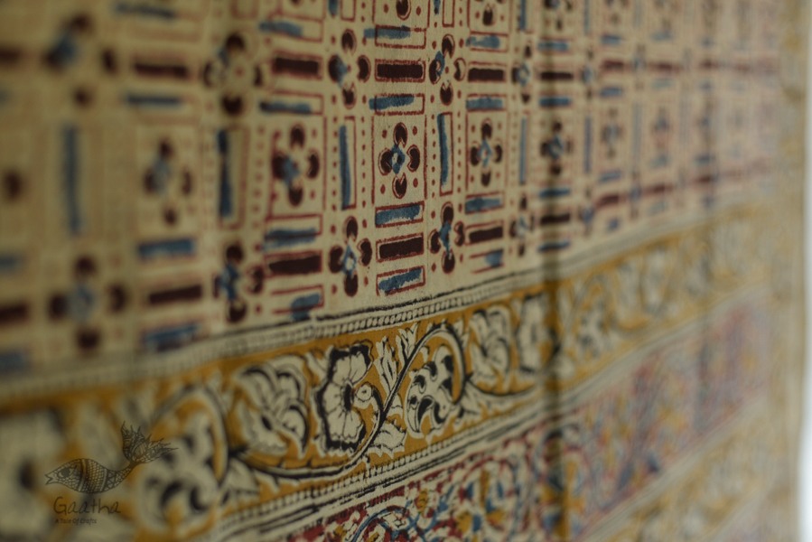 Kalamkari block printed cotton dupatta