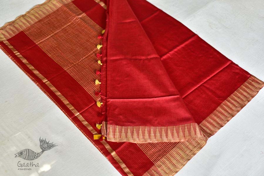 गोपी चंदन ❂ Mulberry Silk Saree with Temple Border ❂ A