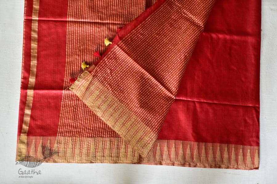 गोपी चंदन ❂ Mulberry Silk Saree with Temple Border ❂ A