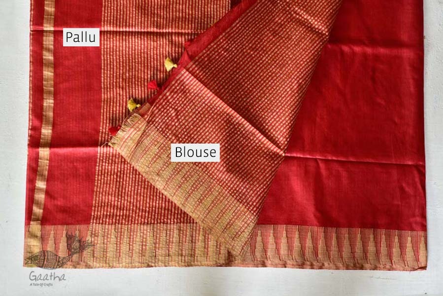 गोपी चंदन ❂ Mulberry Silk Saree with Temple Border ❂ A