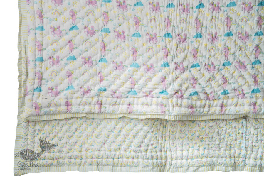 shop designer block printed baby quilt with soothing palettes and colors