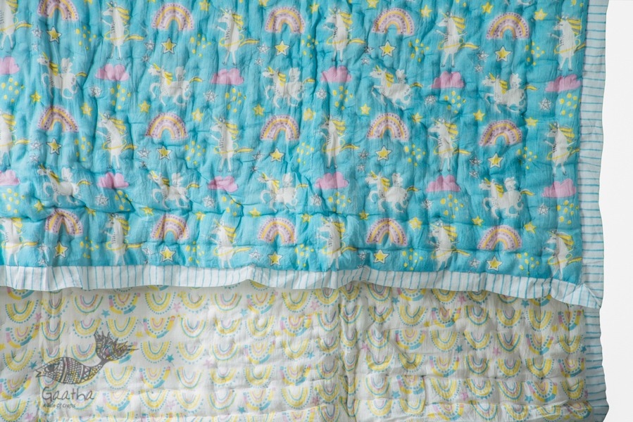 shop designer block printed baby quilt with soothing palettes and colors