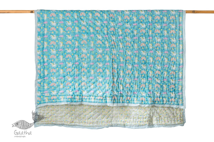 shop designer block printed baby quilt with soothing palettes and colors