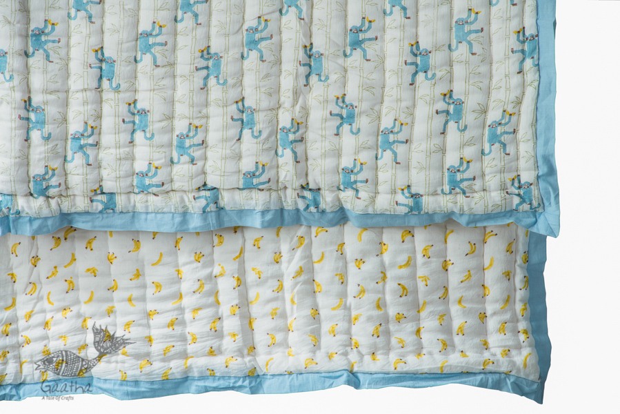 shop designer block printed baby quilt with soothing palettes and colors