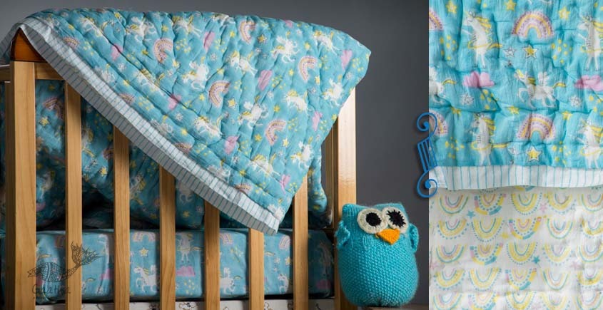 shop designer block printed baby quilt with soothing palettes and colors