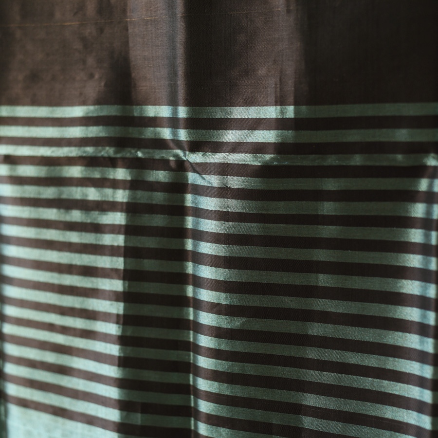 shop Maheshwari Zari Stripes - Dress Material (Top & Dupatta) - Black & Blue