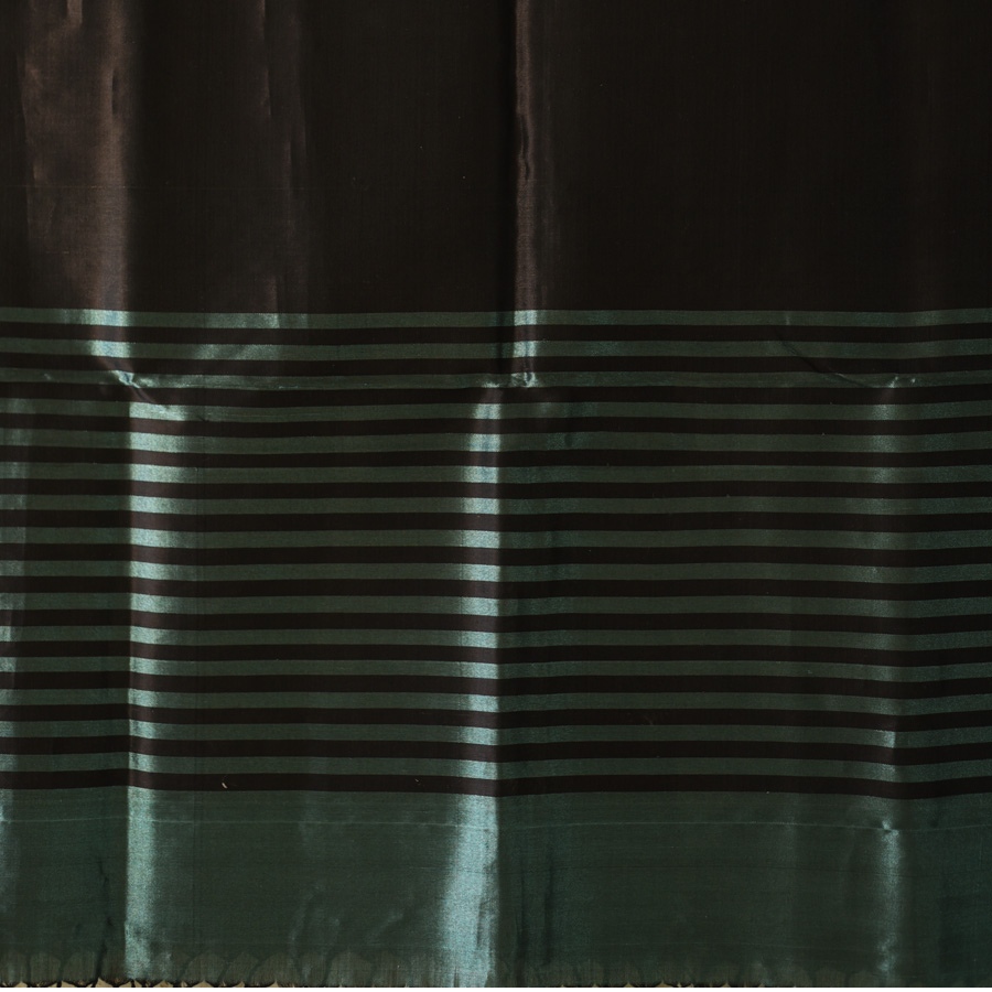 shop Maheshwari Zari Stripes - Dress Material (Top & Dupatta) - Black & Blue