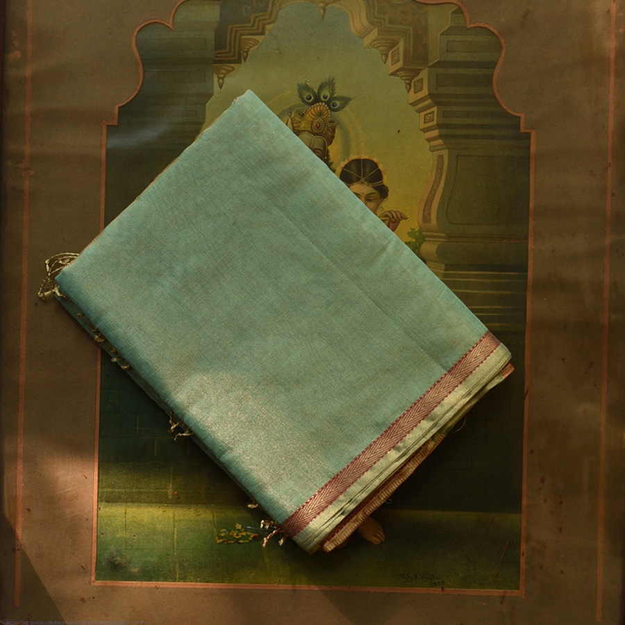 buy Maheshwari Silk - Golden Zri And Tissue Pistachio Green Saree 