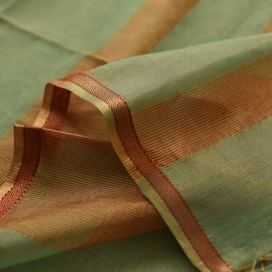 buy Maheshwari Silk - Golden Zri And Tissue Pistachio Green Saree 
