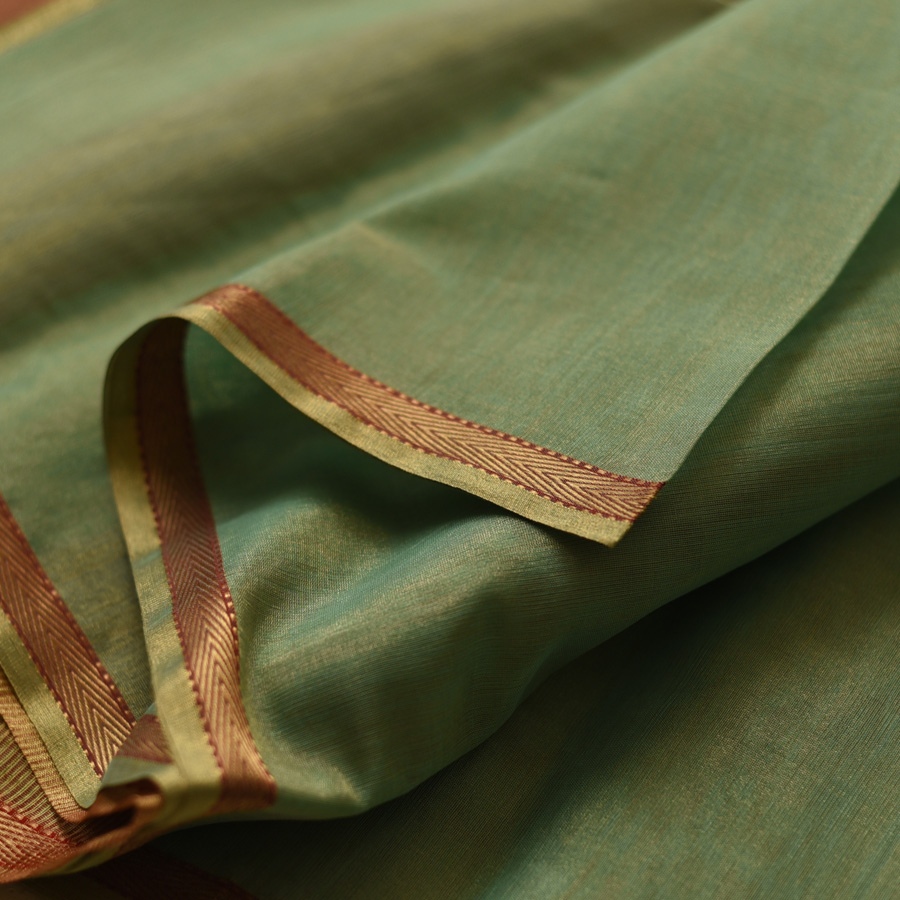 buy Maheshwari Silk - Golden Zri And Tissue Pistachio Green Saree 