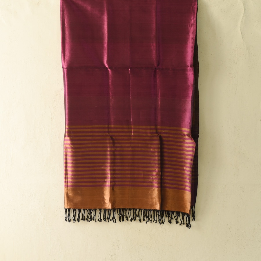 shop Maheshwari - Dress Material (Top & Dupatta) - Rani Pink & Copper