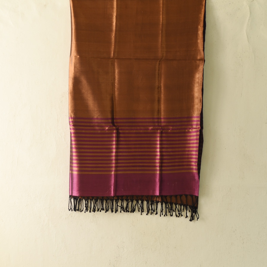 shop Maheshwari - Dress Material (Top & Dupatta) - Rani Pink & Copper