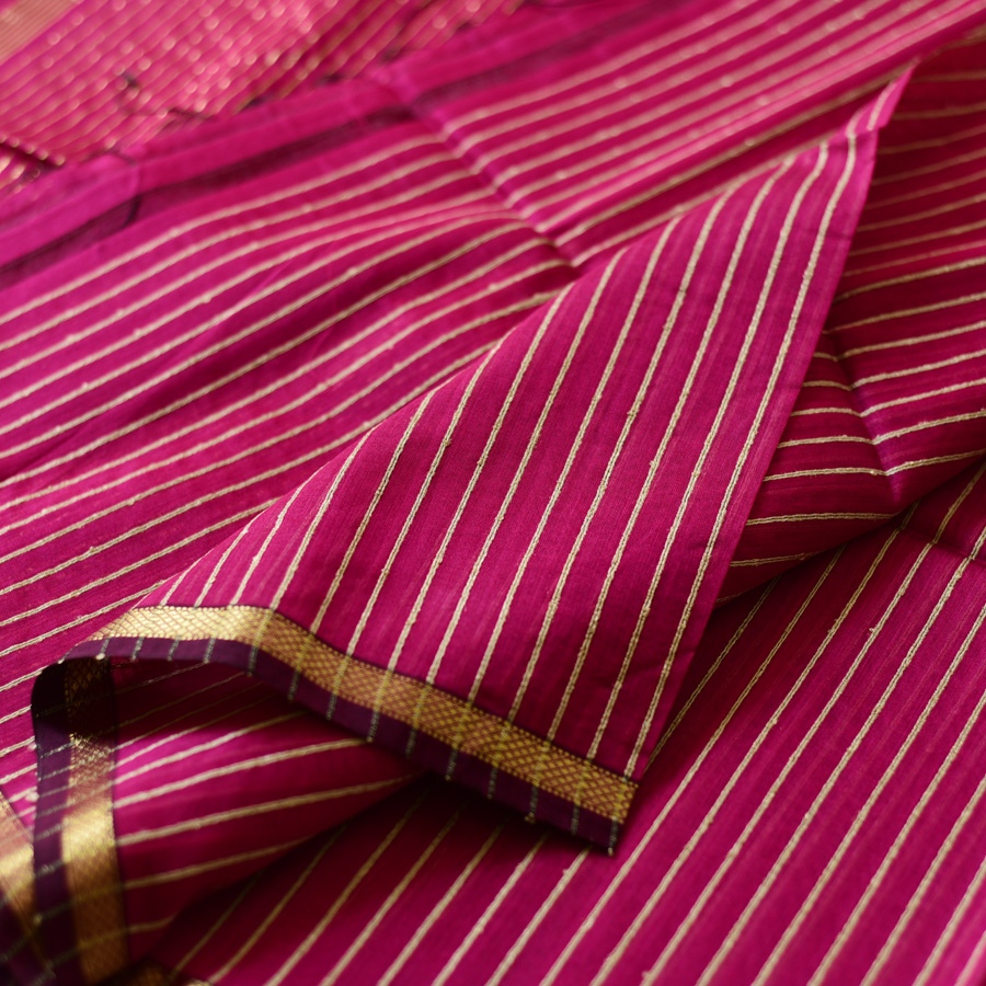 buy Handloom Rani Pink Maheshwari Silk Saree