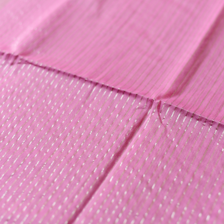 buy Handloom Maheshwari Silk Saree With Zari Stripe - Pink & Purple