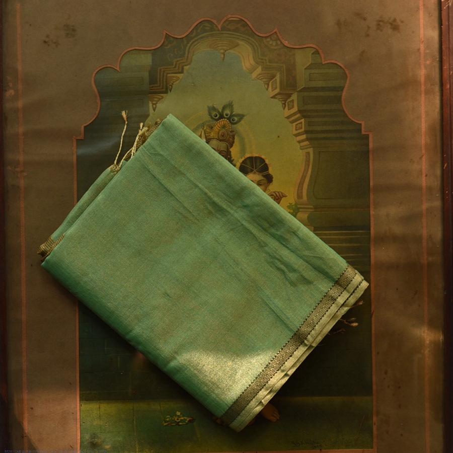 buy Maheshwari Silk - Golden Zri And Tissue Green Saree 