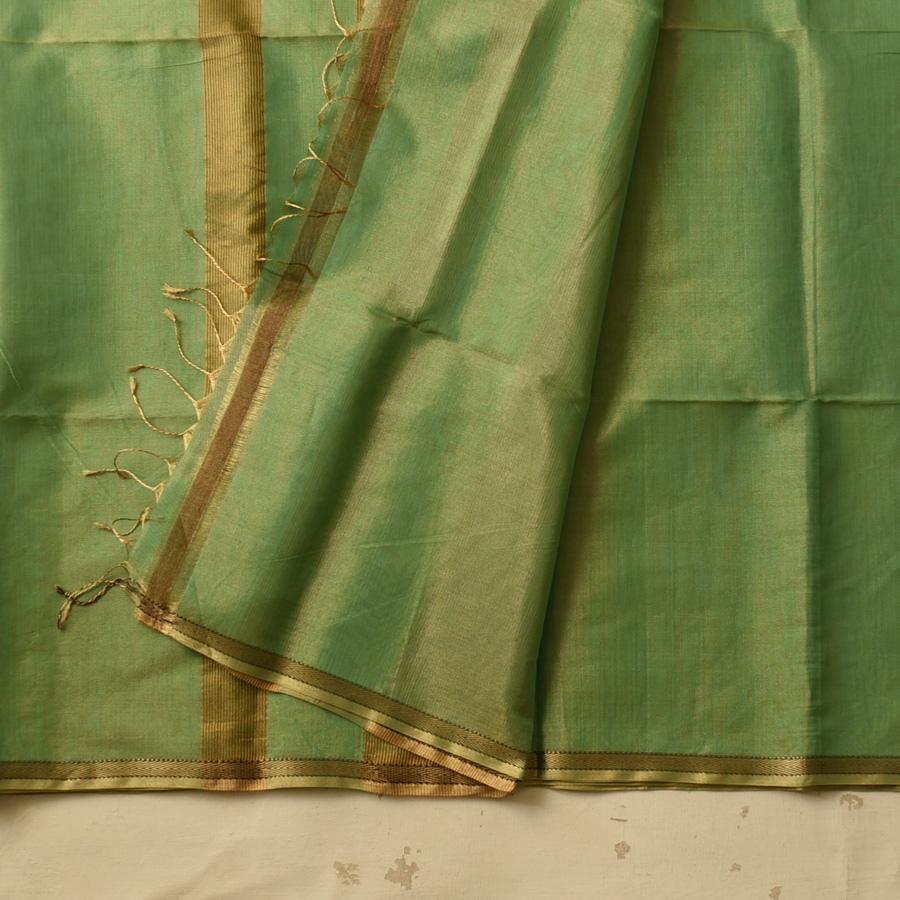 buy Maheshwari Silk - Golden Zri And Tissue Green Saree 