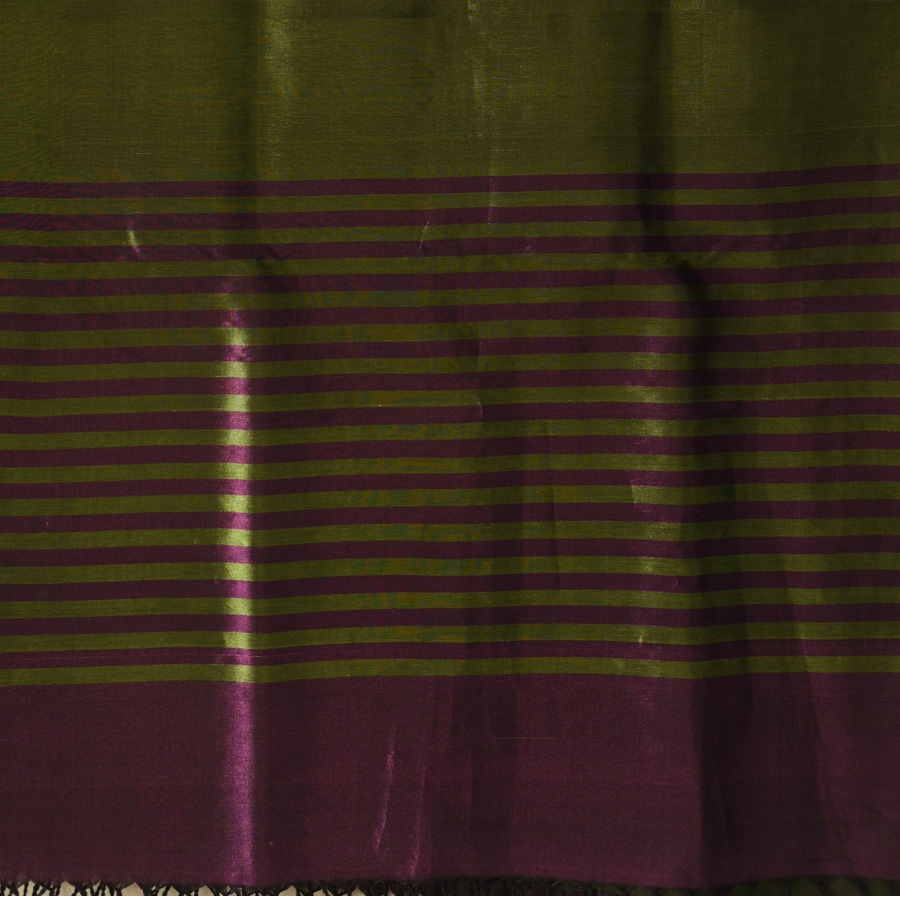 shop Maheshwari - Zari Stripes Dress Material (Top & Dupatta) - Purple & Green