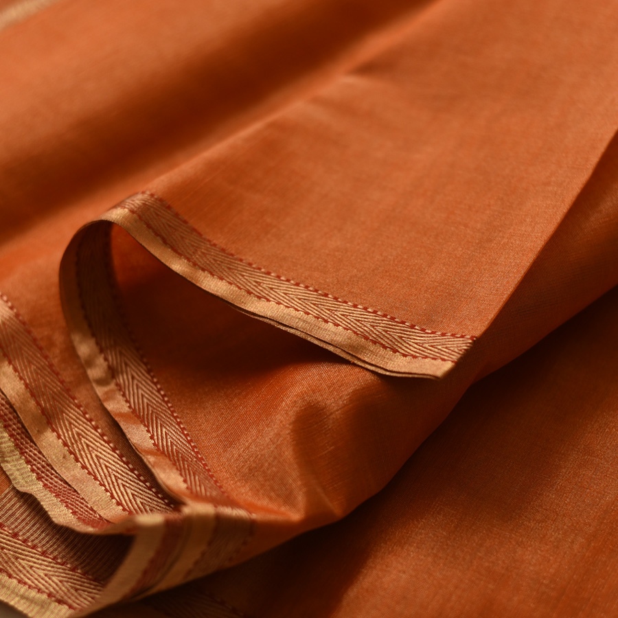 buy Maheshwari Silk - Golden Zri And Tissue Saree  orang