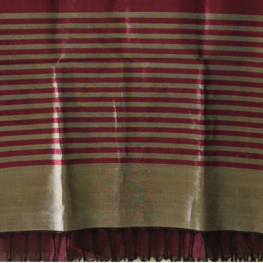 shop Maheshwari Silk Dress Material (Top & Dupatta) - Rani Pink & Silver