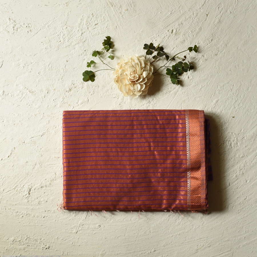 shop Maheshwari Handloom | Allover Zari Stripe Saree