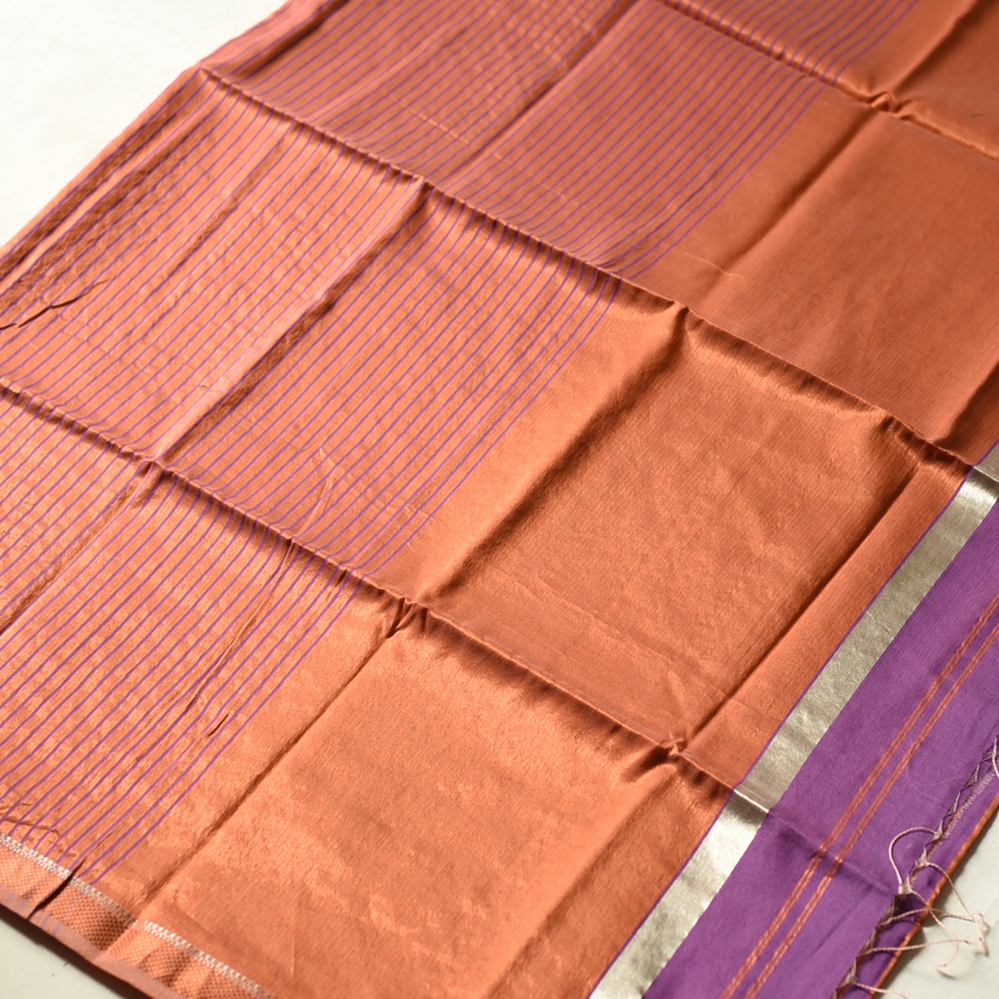 shop Maheshwari Handloom | Allover Zari Stripe Saree