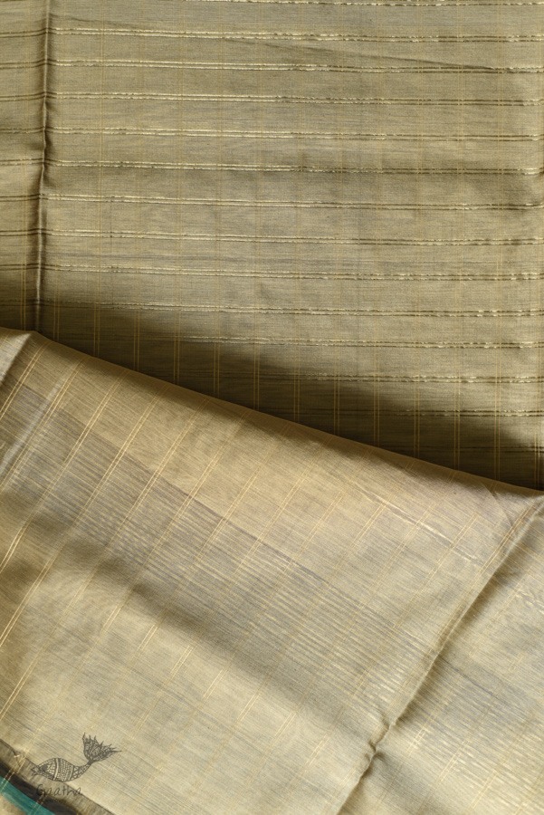 buy Handwoven Maheshwari Saree With Zari Border & Checks