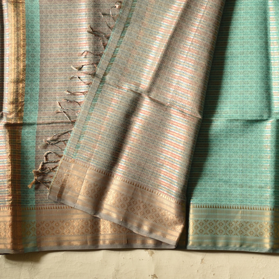 buy Handwoven Maheshwari Silk & Zari Saree ( Zari Brocade )