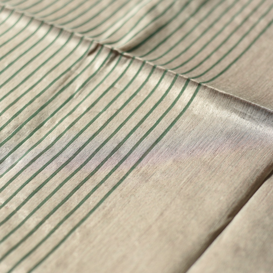 shop Maheshwari Handloom | Allover Zari Stripe Green Saree