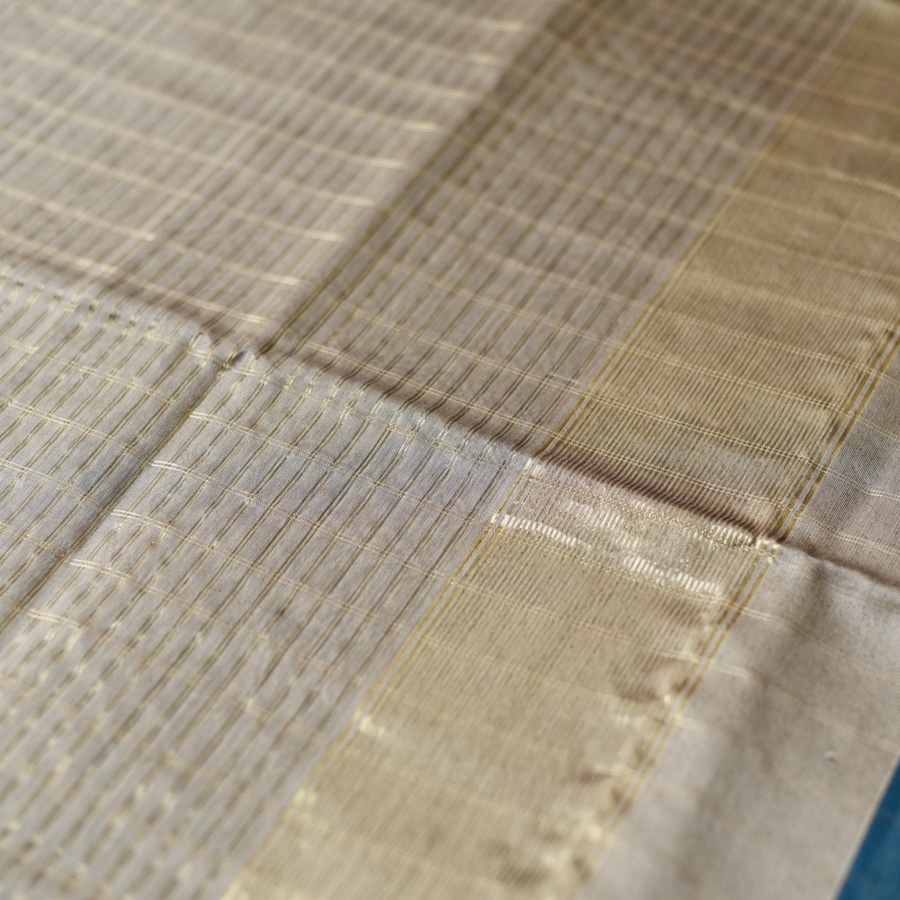 buy Handloom Maheshwari Silk Teal Blue Saree ~ Zari Pallu