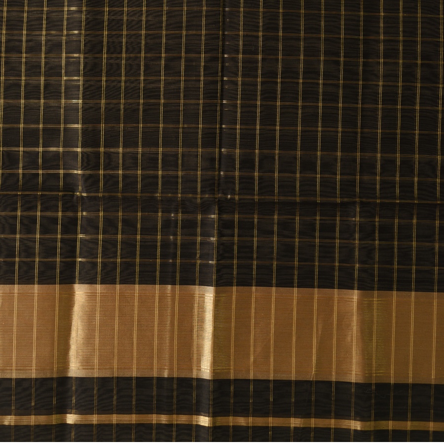 shop Maheshwari - Black Dress Material (Top & Dupatta) - Zari Checks