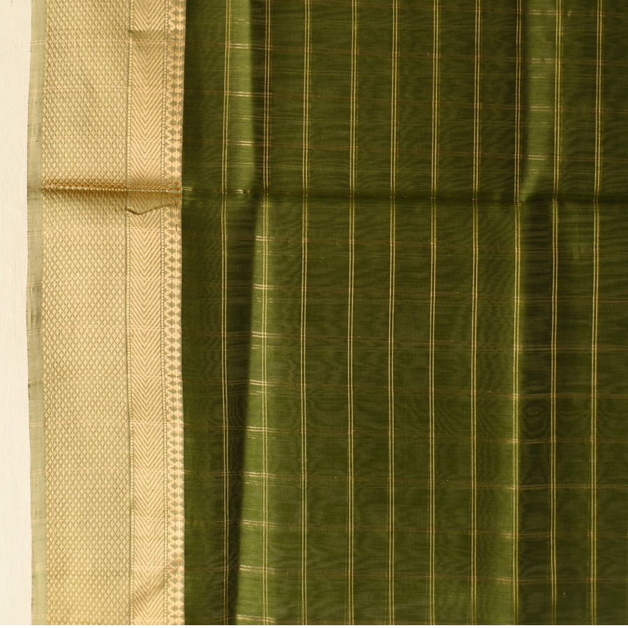 shop Maheshwari Handloom Dress Material (Top & Dupatta) - Perrot Green