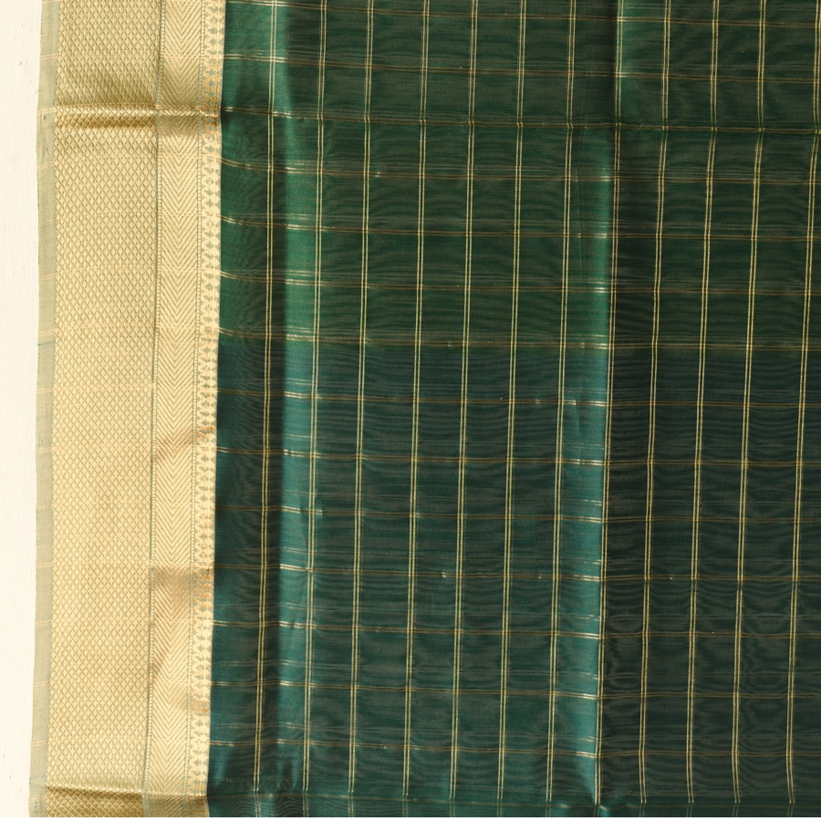 shop Maheshwari Cotton + Silk Dress Material (Top & Dupatta) - Green