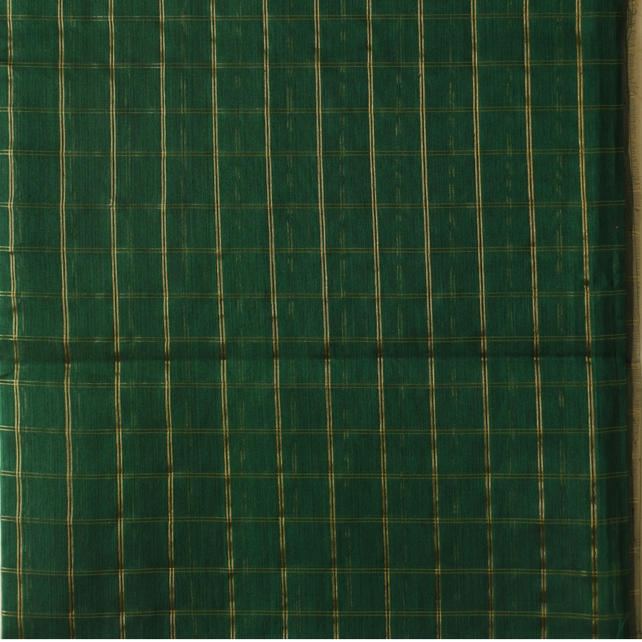 shop Maheshwari Cotton + Silk Dress Material (Top & Dupatta) - Green