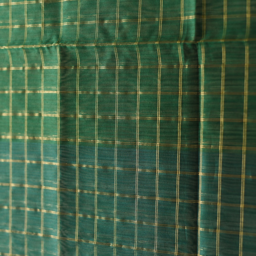 shop Maheshwari Cotton + Silk Dress Material (Top & Dupatta) - Green