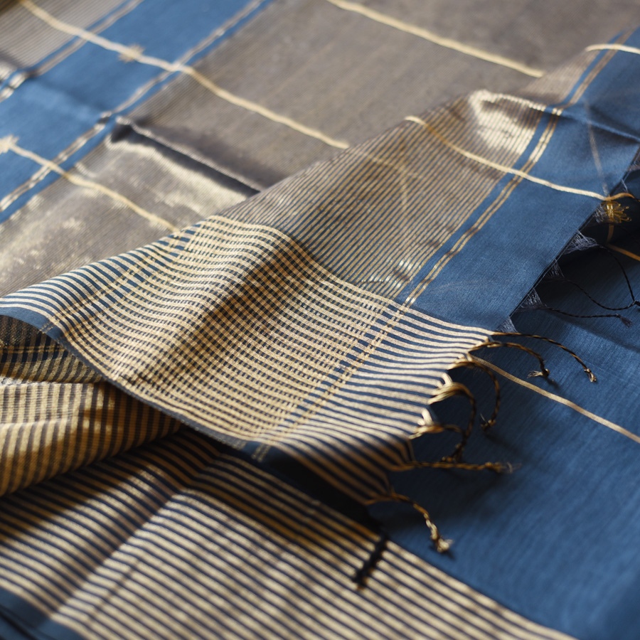 buy Handloom Maheshwari Silk Saree ~ Zari Pallu