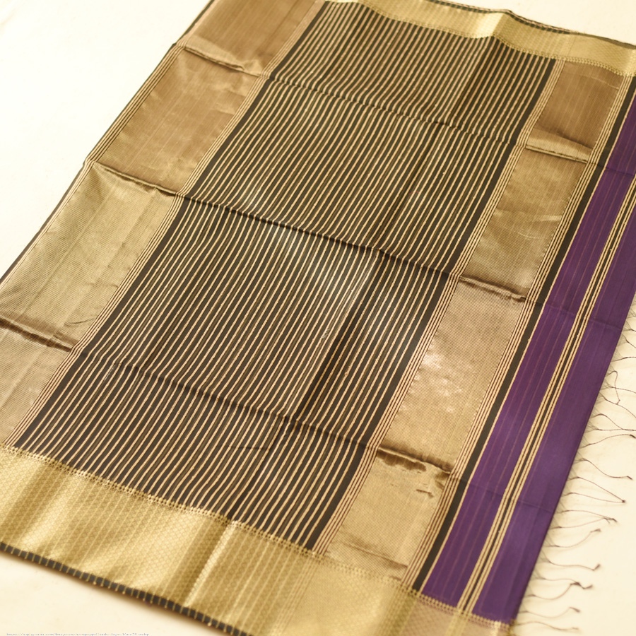 Handloom Maheshwari Silk Violet Saree
