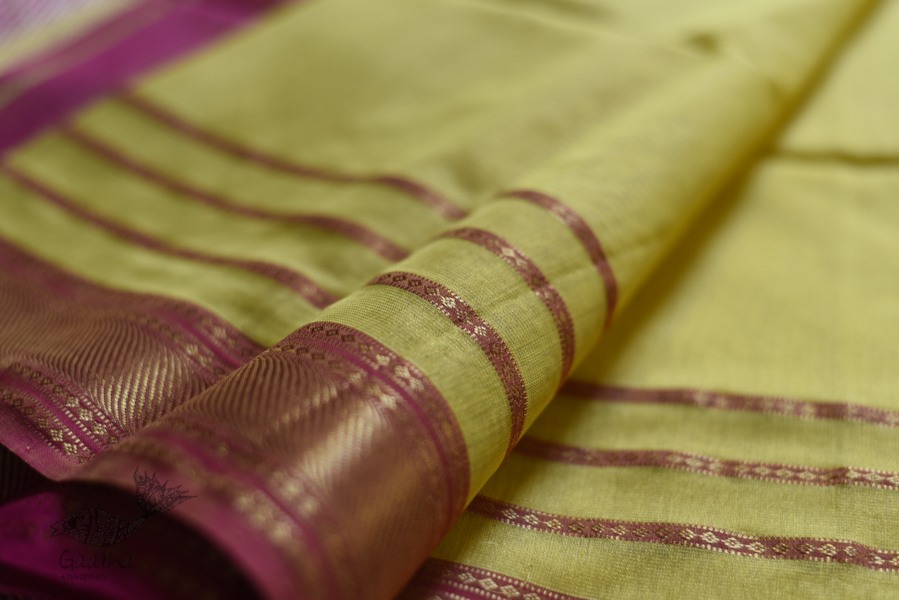 maheshwari handwoven silk saree with zari border
