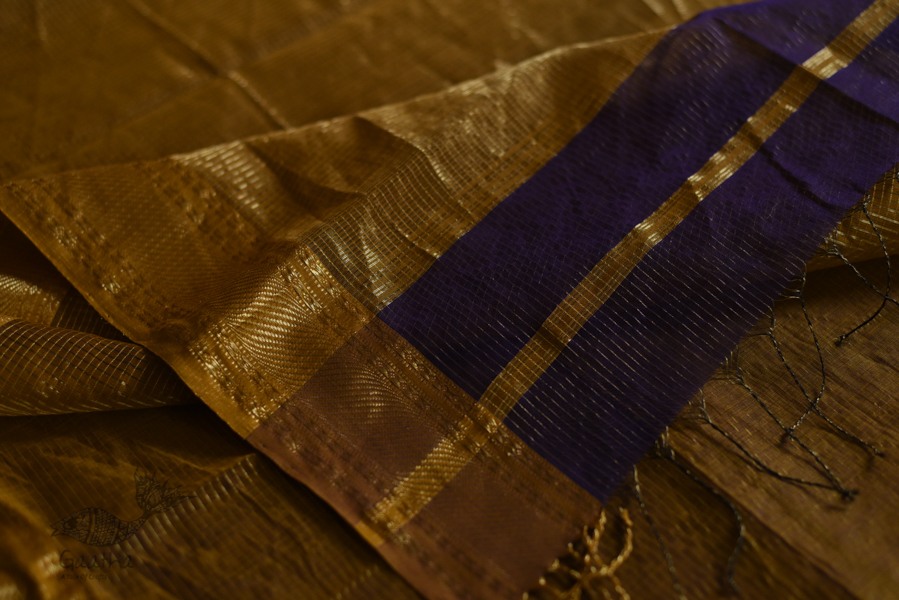 maheshwari handwoven silk violet color saree