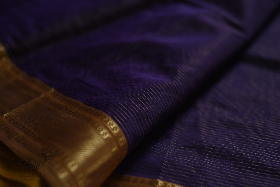 maheshwari handwoven silk violet color saree