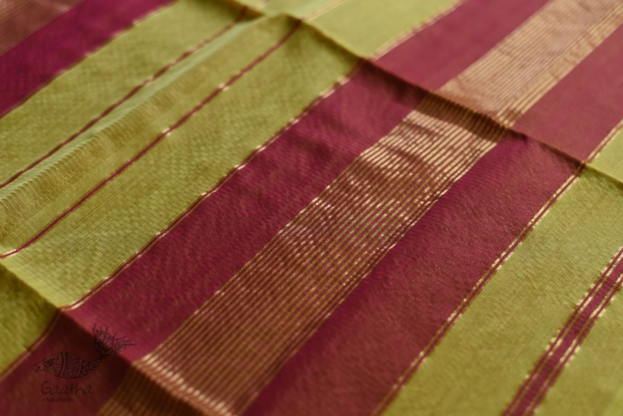 maheshwari handwoven silk saree with zari border