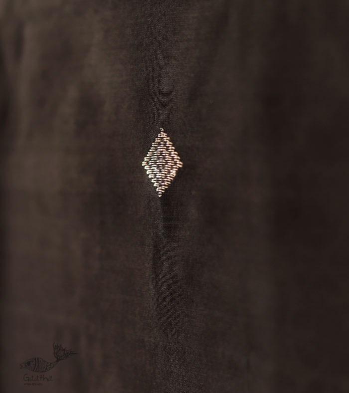 सुगंधिका ✻ Maheshwari ✻ Black Silver Zari Buti stole ✻ B 2