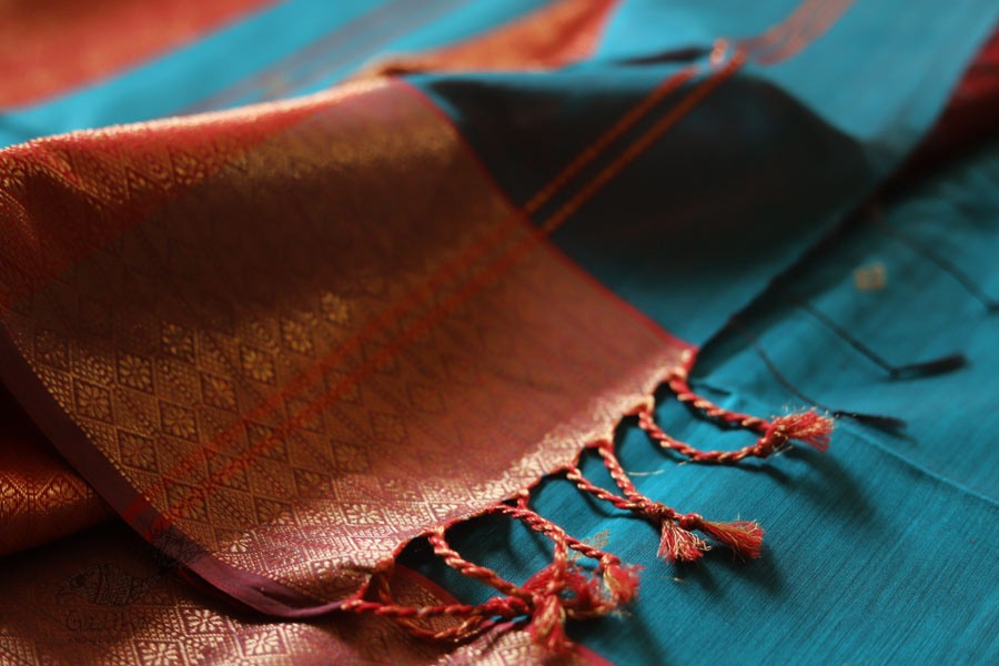 Ojovati ❢ Maheshwari ❢ Cotton Silk Saree with Zari Border ❢ 1