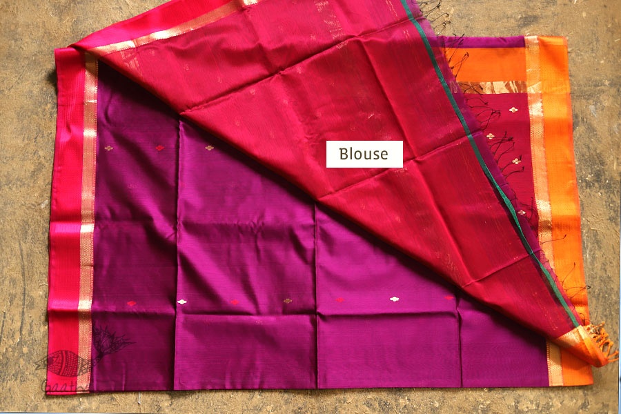 Ojovati ❢ Maheshwari ❢ Cotton Silk Saree with Zari Border ❢ 10