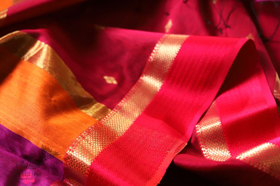 Ojovati ❢ Maheshwari ❢ Cotton Silk Saree with Zari Border ❢ 10